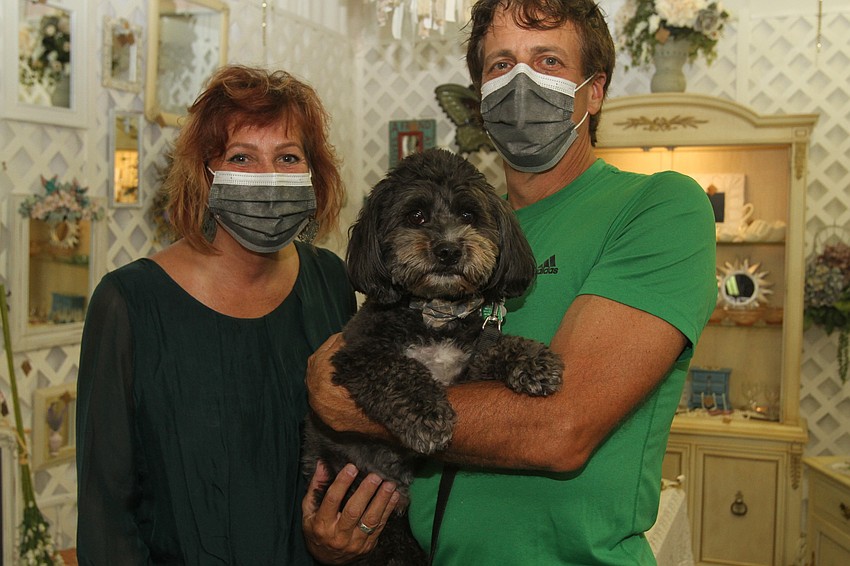 Laurie and Michael Stiefel with Farley the Shih Tzu poodle