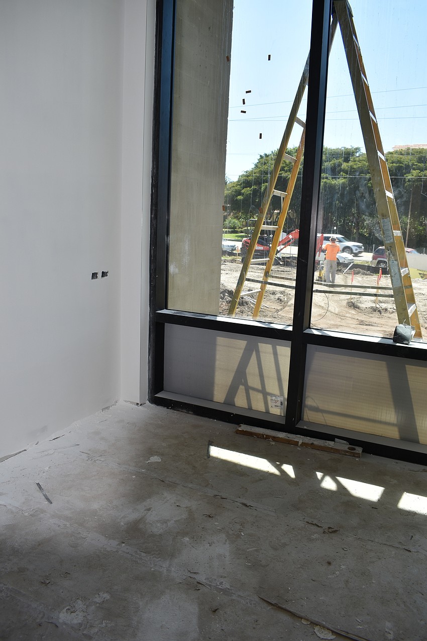 A proposed office area inside of Fire Station 92.