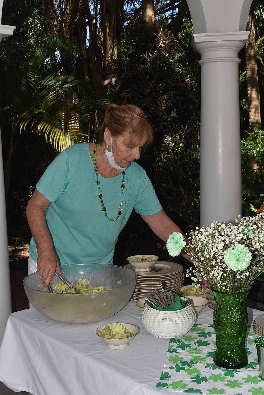 Valarie Evanko served up salads to start.