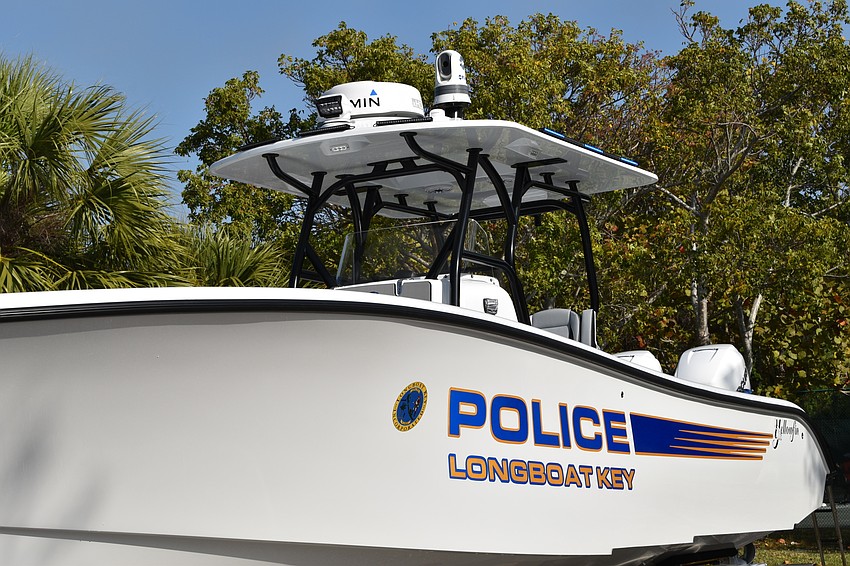 The Longboat Key Police Department displayed its new boat Thursday morning in front of Town Hall.
