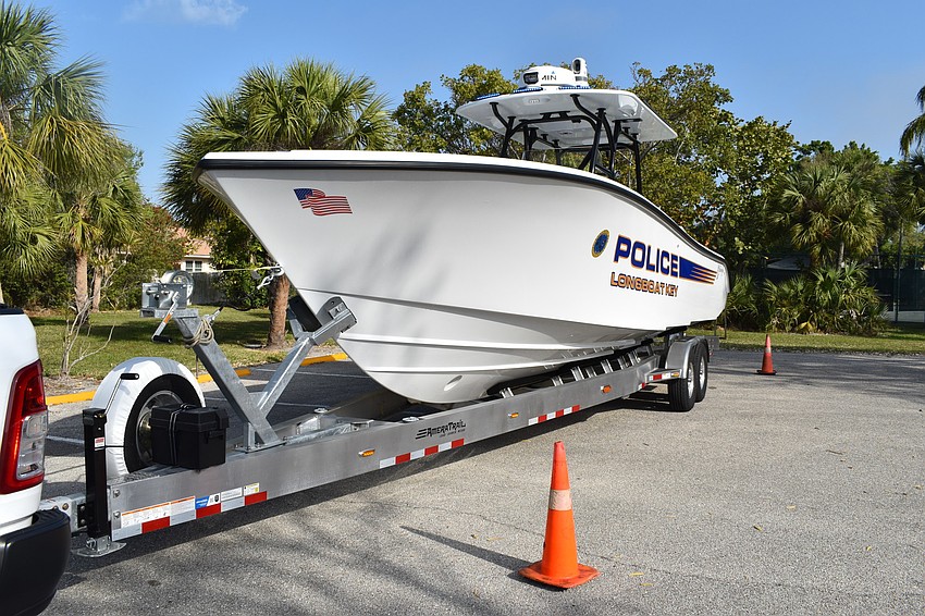 The Longboat Key Police Department displayed its new boat Thursday morning in front of Town Hall.