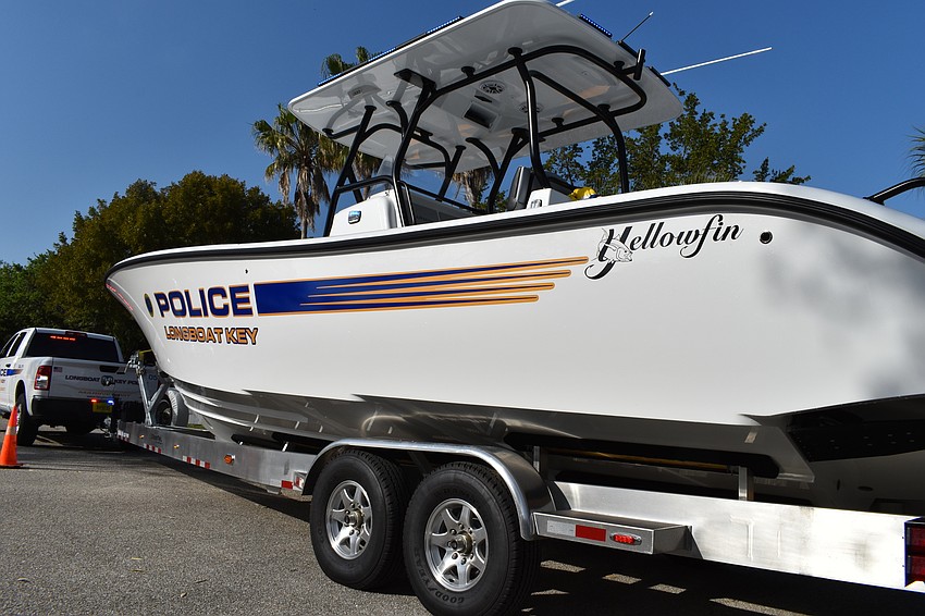 The Longboat Key Police Department displayed its new boat Thursday morning in front of Town Hall.