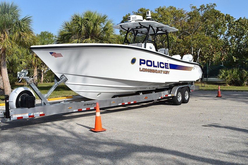 The Longboat Key Police Department displayed its new boat Thursday morning in front of Town Hall.