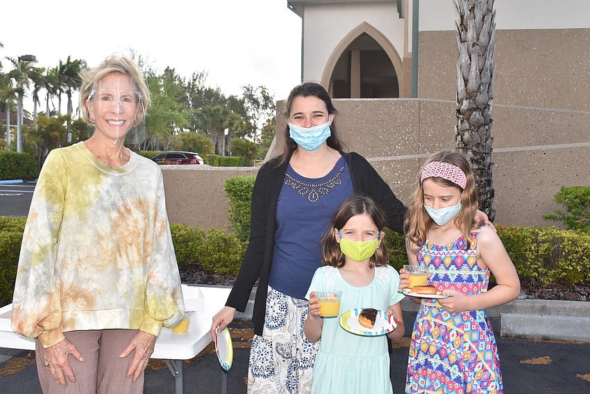 Sally Rauch with Hope Seeds office manager Maxine Balsbaugh and children Clara and Eliana Balsbaugh.
