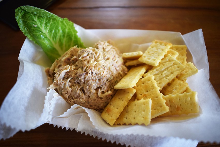 Smoked mullet dip is paired with crackers. The dip will be served at Jiggs Landing Outpost until March 31.