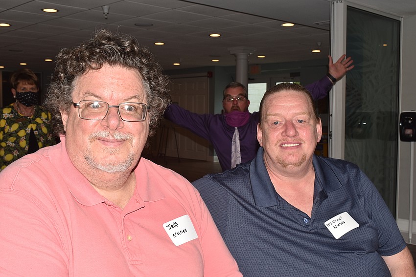 Jeff and Michael Nunes, featuring a photo-bomb by Rev. Brock Patterson.