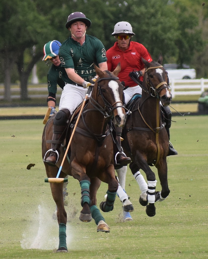 Glen Farm's Willl Boland sprints away from the pack.
