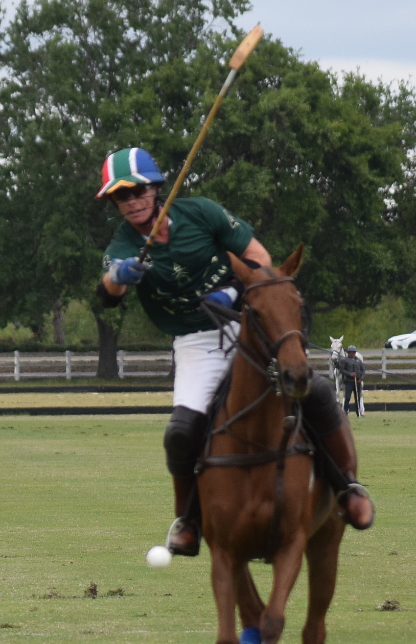 Glen Farm's Stuart Campbell sends a shot on goal.