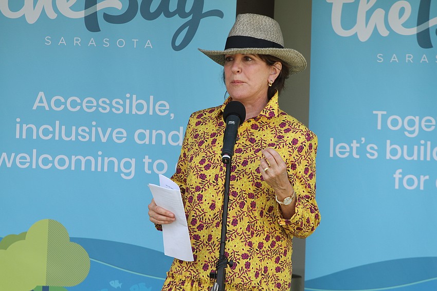 Bay Park Conservancy Chair Cathy Layton welcomes the audience and introduced speakers.