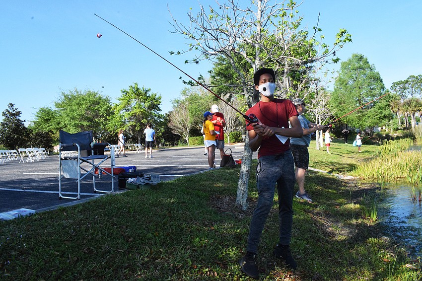 Polo Run's Jabari Armotrading, who is 13 years old, went fishing when he was 8 years old, but he hadn't had a chance to fish again until the Youth Fishing Tournament. He's excited to get back to fishing.