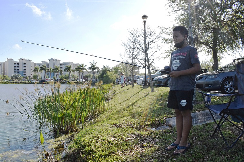 East County's Jayden Moore, who is 12, wants to win a trophy at the Youth Fishing Tournament. He's been fishing for three years.