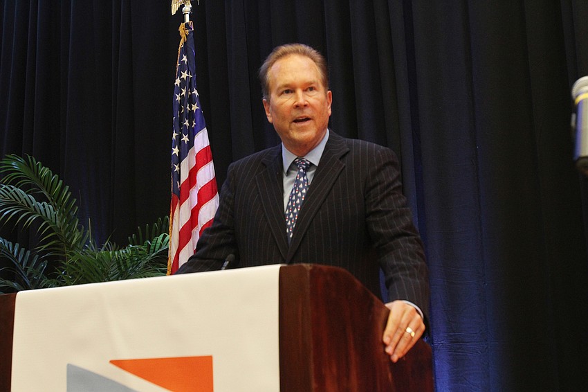 Congressman Vern Buchanan speaks to the assembled audience.