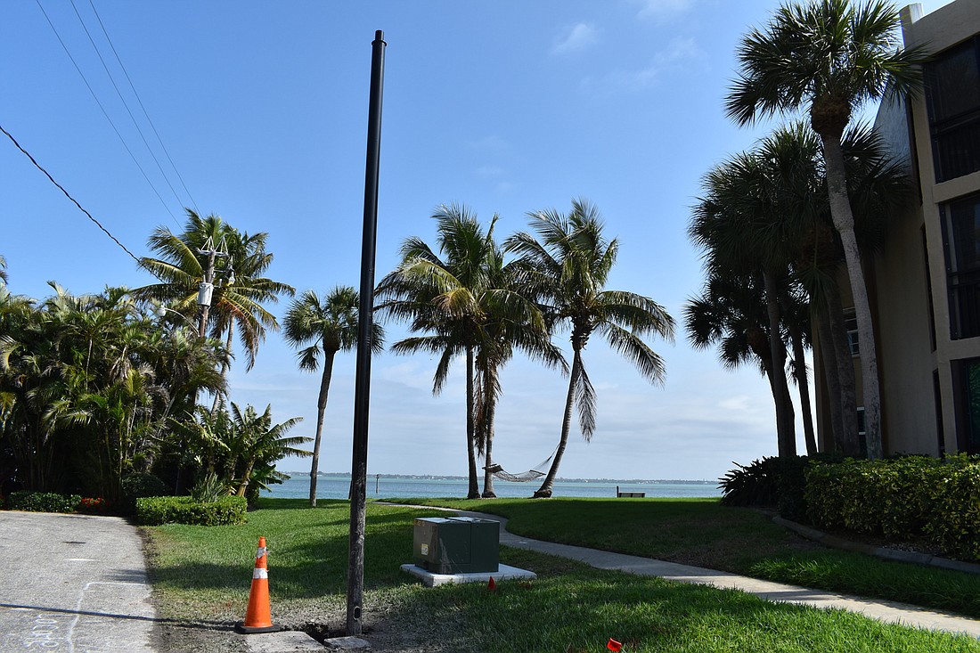 As part of the undergrounding project, the town has installed many of the new streetlights on the southern end of the island.