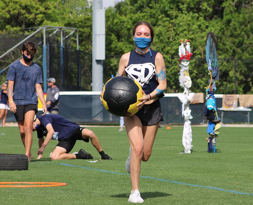 Senior Katrina Crosley runs the obstacle course. Courtesy photo.