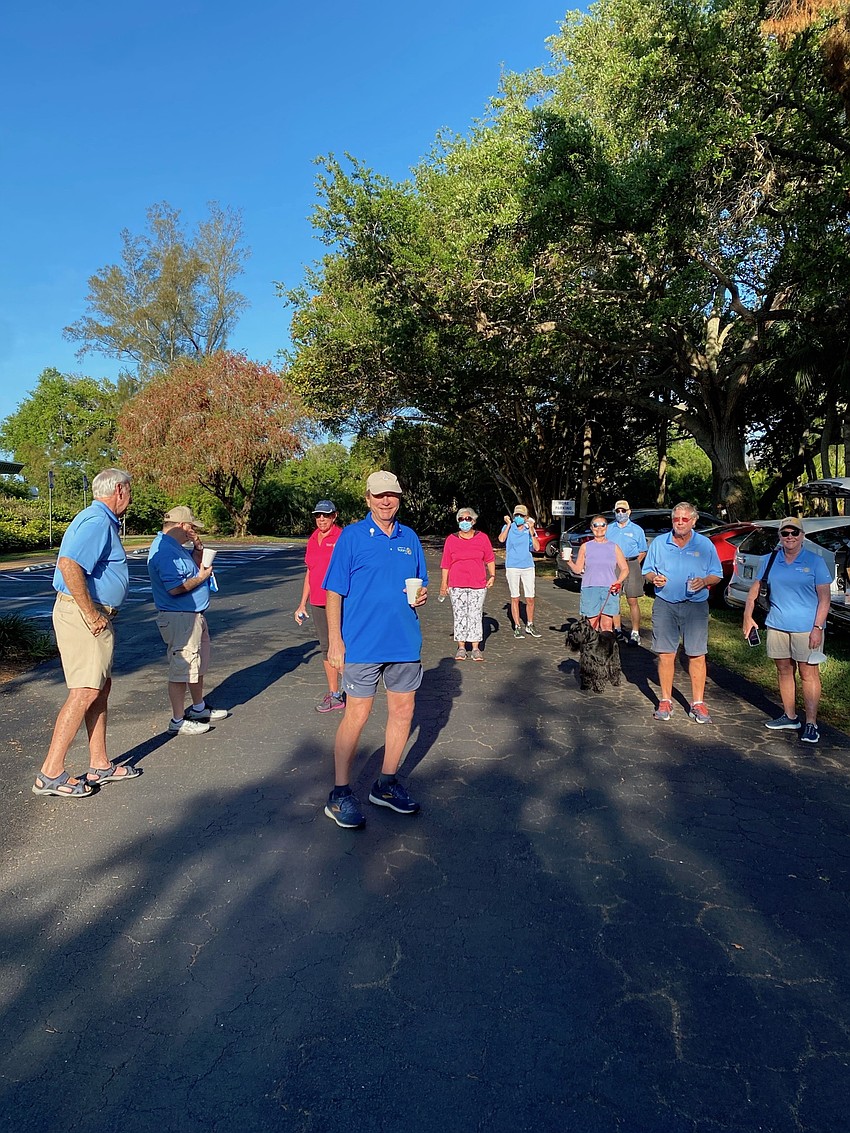 Rotary Club of Longboat Key members start the walk. Courtesy photo.