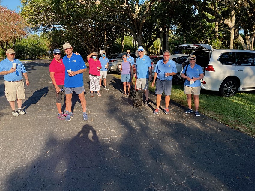 Rotary Club of Longboat Key members start the walk. Courtesy photo.