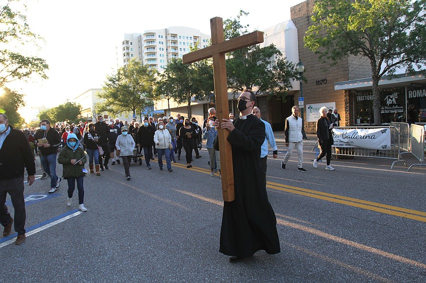 Reverend David Shivel lead the followers.