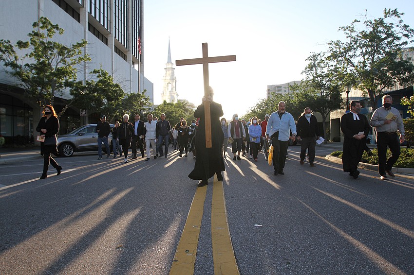 Hundreds of followers gathered for the pilgrimage.