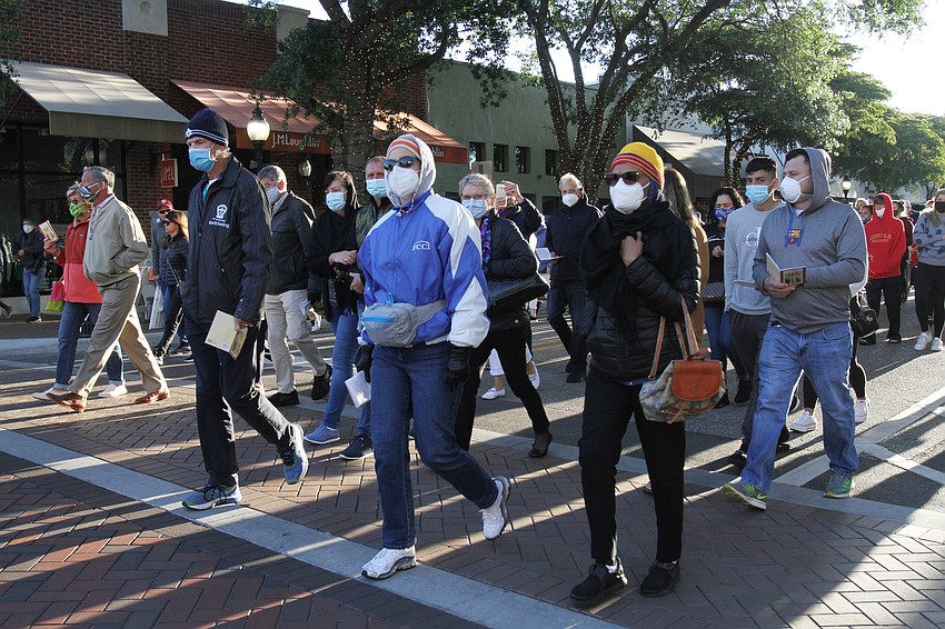 Hundreds of followers gathered for the pilgrimage.