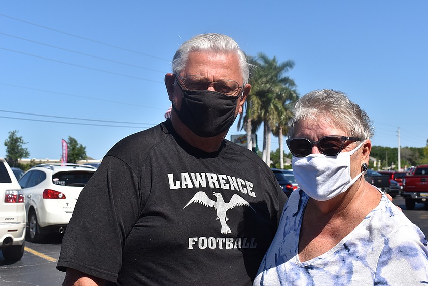 Sugar Creek residents Jim and Judi Beller are snowbirds from Wisconsin. They have been to the craft fair in the past and love taking their grandchildren on the trolley.