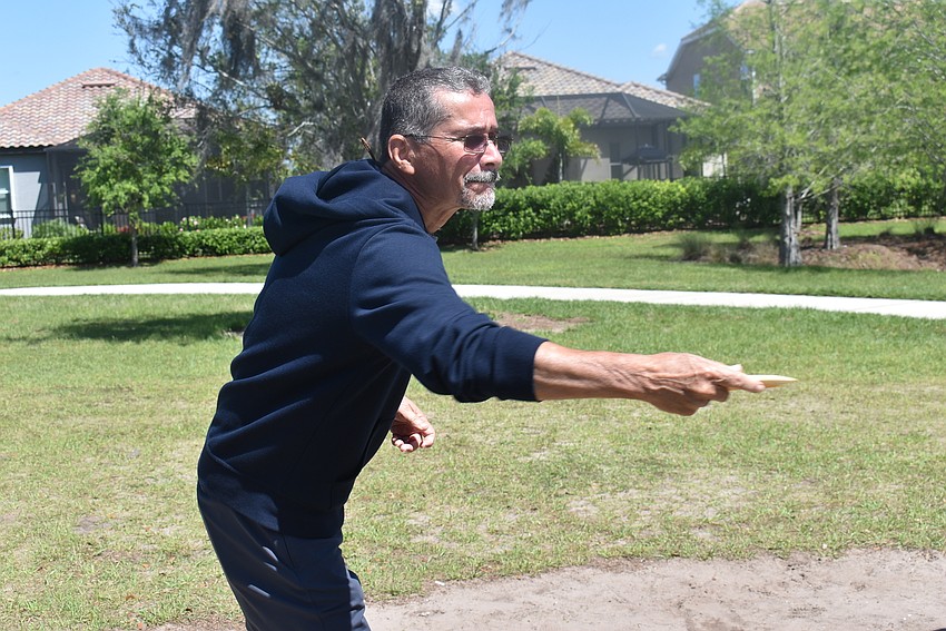 Indigo resident Cecilio Echeandia had never played disc golf before, but he said he was excited to learn the game and have fun in the fresh air.