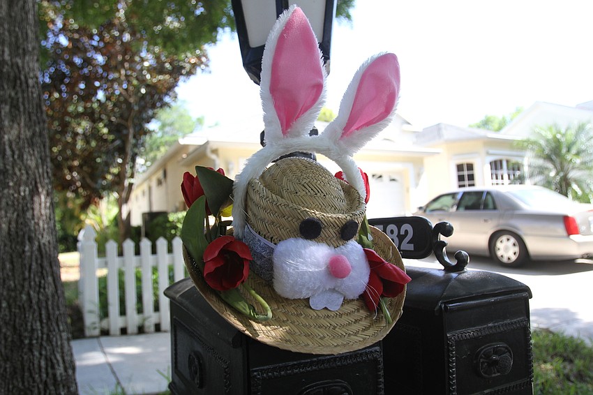 Residents added Easter Bunny ears and other features to their decorations.