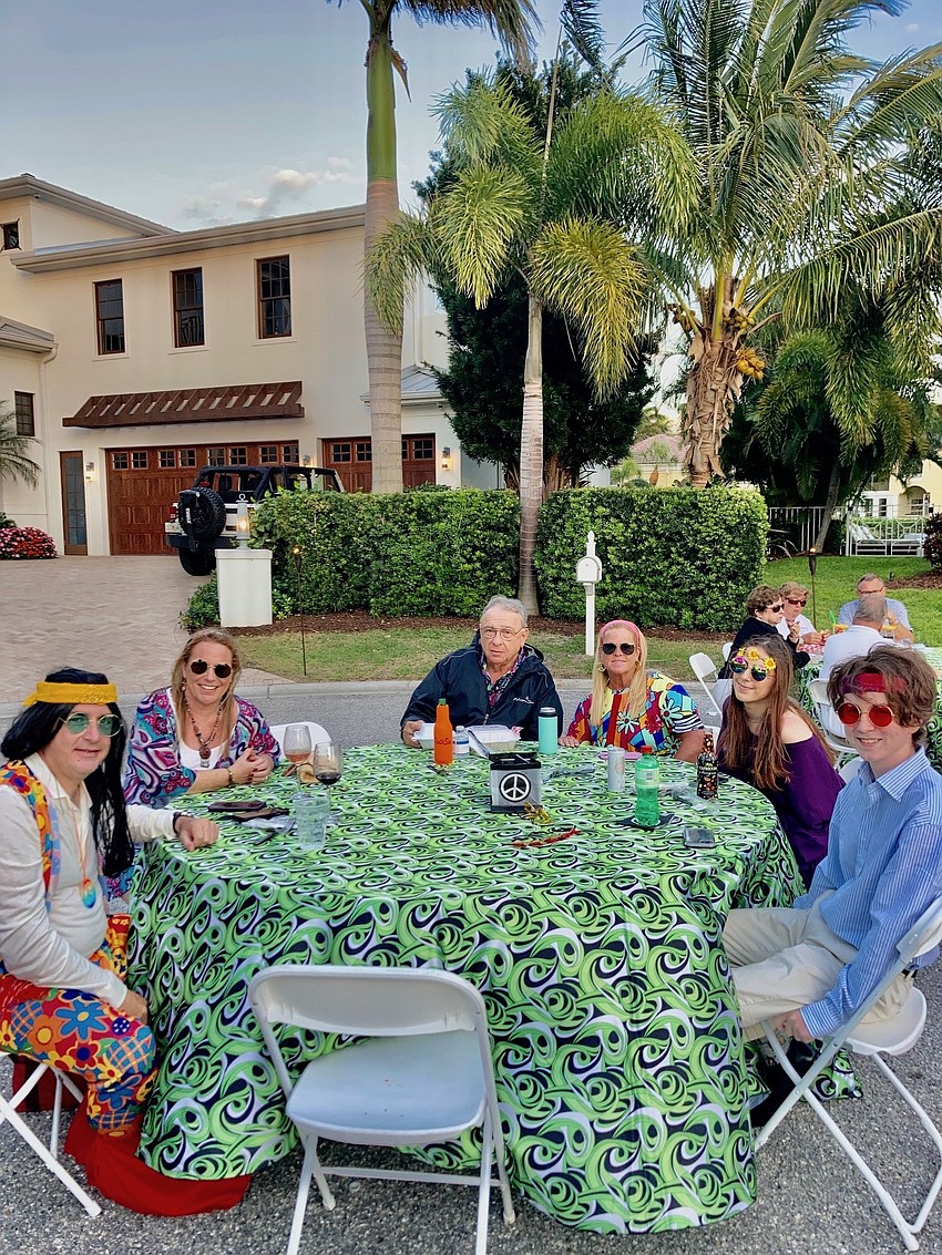 Families claim tables to have dinner. Courtesy photo.