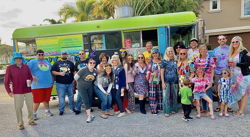 Residents of Yardarm Lane gather for a block party. Courtesy photo.