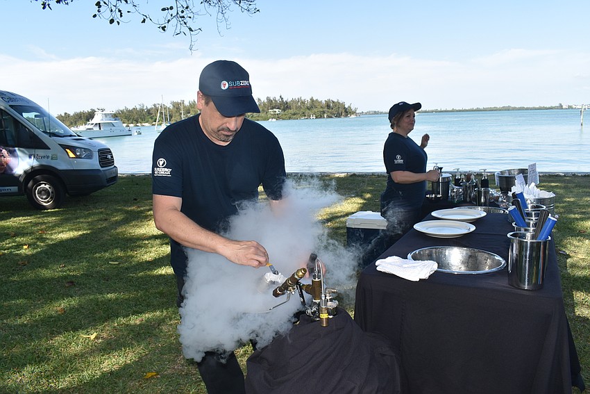 Doug Shenk from SubZero makes custom ice cream.