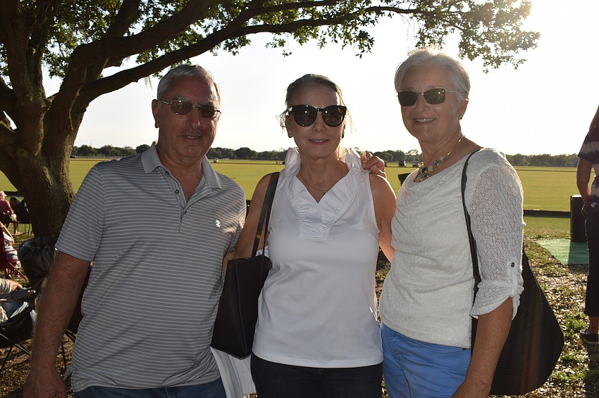 Lakewood Ranch's Pat Rossi goes to Sunset Polo with Patti Rossi and Lakewood Ranch's Deb Dufresne. 