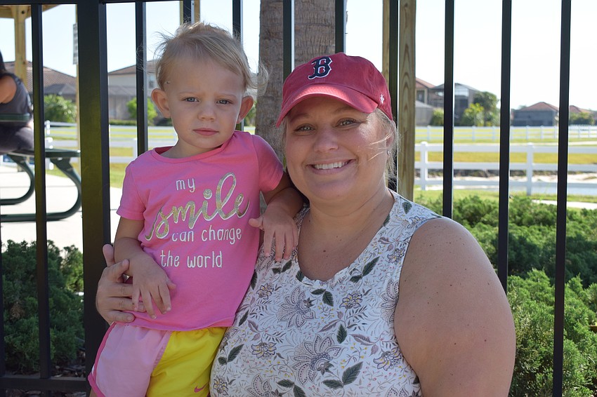 Harmony's Josie McComas, who is 2 years old, goes to James L. Patton Park every week with her mother, Jessi McComas, for Mommy and Me Play Dates.