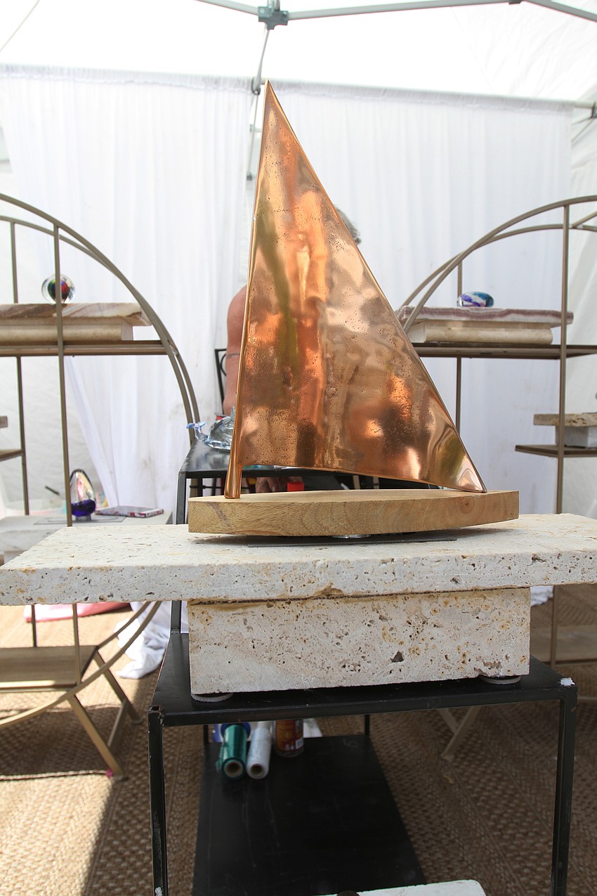 Raymond Mehl created fire art out of granite, stainless steel items, and more.