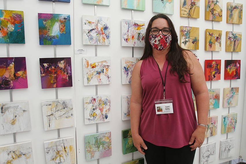 Lorri Kelly had quite a few acrylic paintings on display.