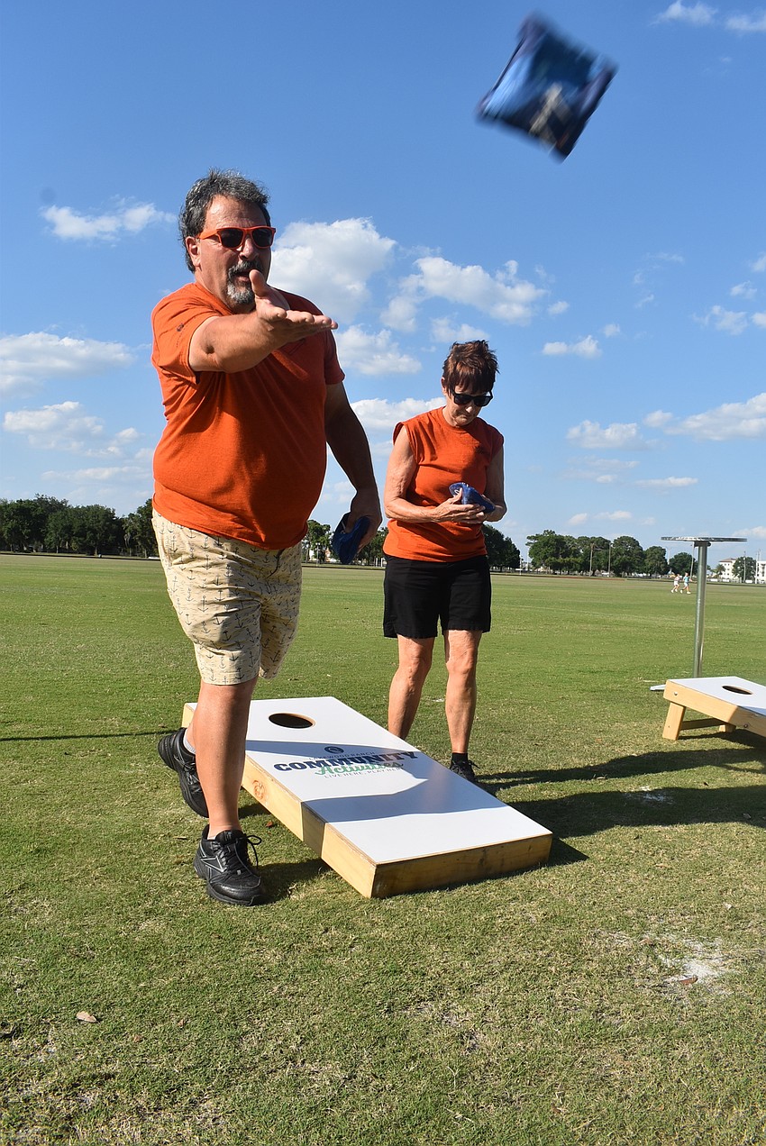 Country Club West residents Mollie and Marty Saia first became interested in cornhole after watching the Ranch Nite Cornhole league. Now, they play regularly.