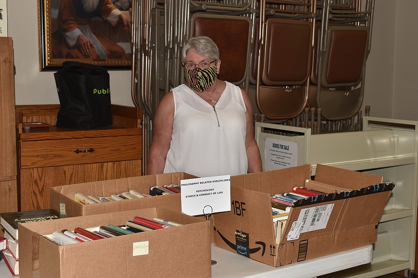 Linda Mooney came in to look at books.