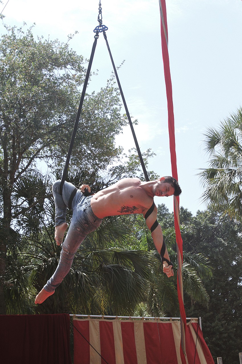Sailor Circus Academy Coach Darren Trull finishes the program.
