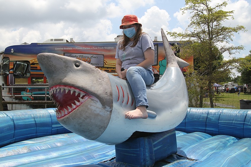 Mackenzie Sisson rides a shark