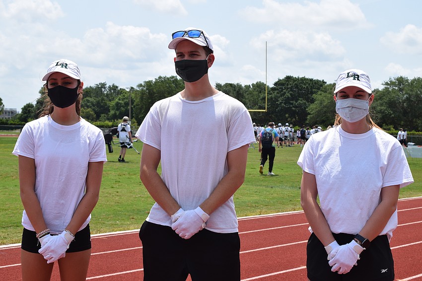 Juniors Lana DiBiase, Ben Rosasco and Maya Lander will be drum majors next year as seniors.