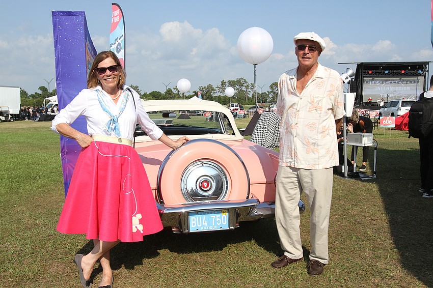 Jeryl Schriever and Alex Huppe with a 1956 Thunderbird