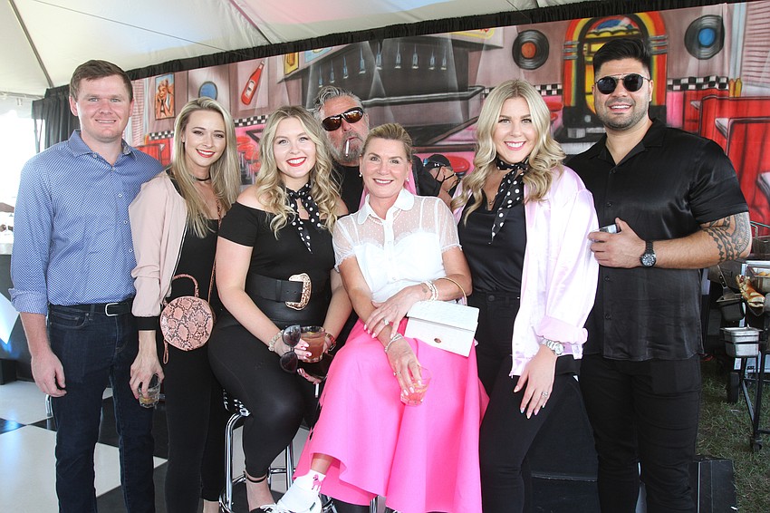 Chad and Jennifer Hazeltine with Sarah Karp, Co-Chairwomen Tammy Karp, Richard Karp, Taylor Karp Teymuri and Shak Teymuri