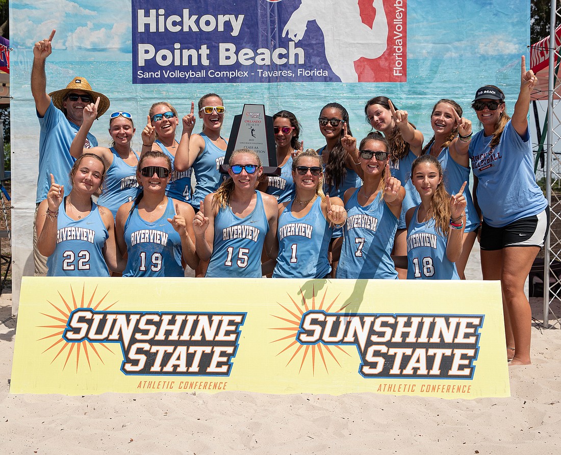 The Riverview High beach volleyball team won the Sunshine State Athletic Conference Class AA Championship on May 1. Photo courtesy Tim Britt.