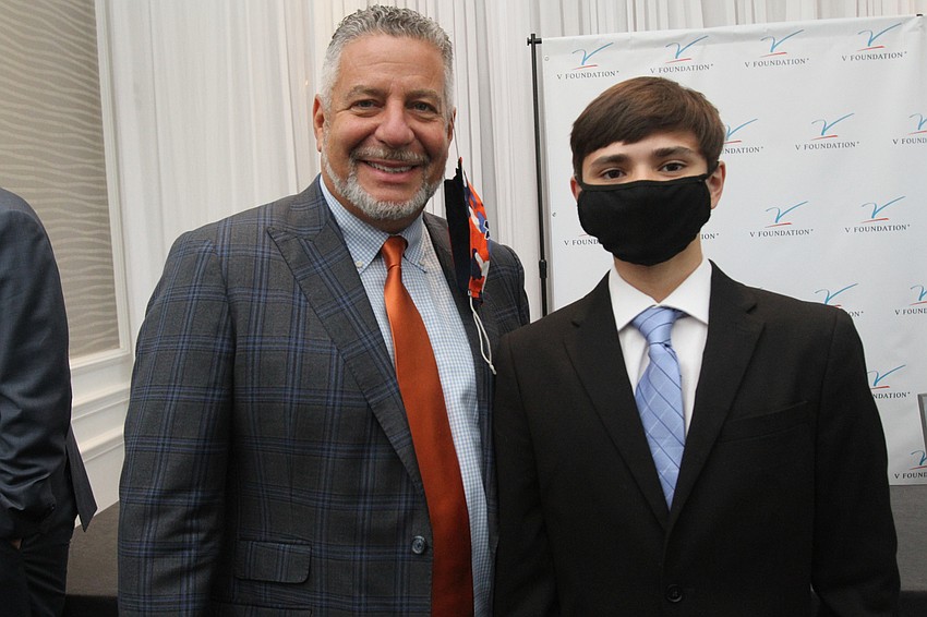 Honoree Bruce Pearl with Parrish resident Coleton Korney