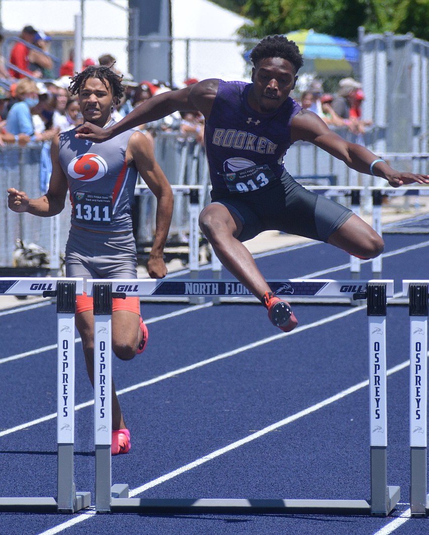 Booker sophomore Caleb Bradley finished eighth in the Class 2A boys 300 meter hurdles (40.80 seconds). He also finished 13th in the 200 meter dash.