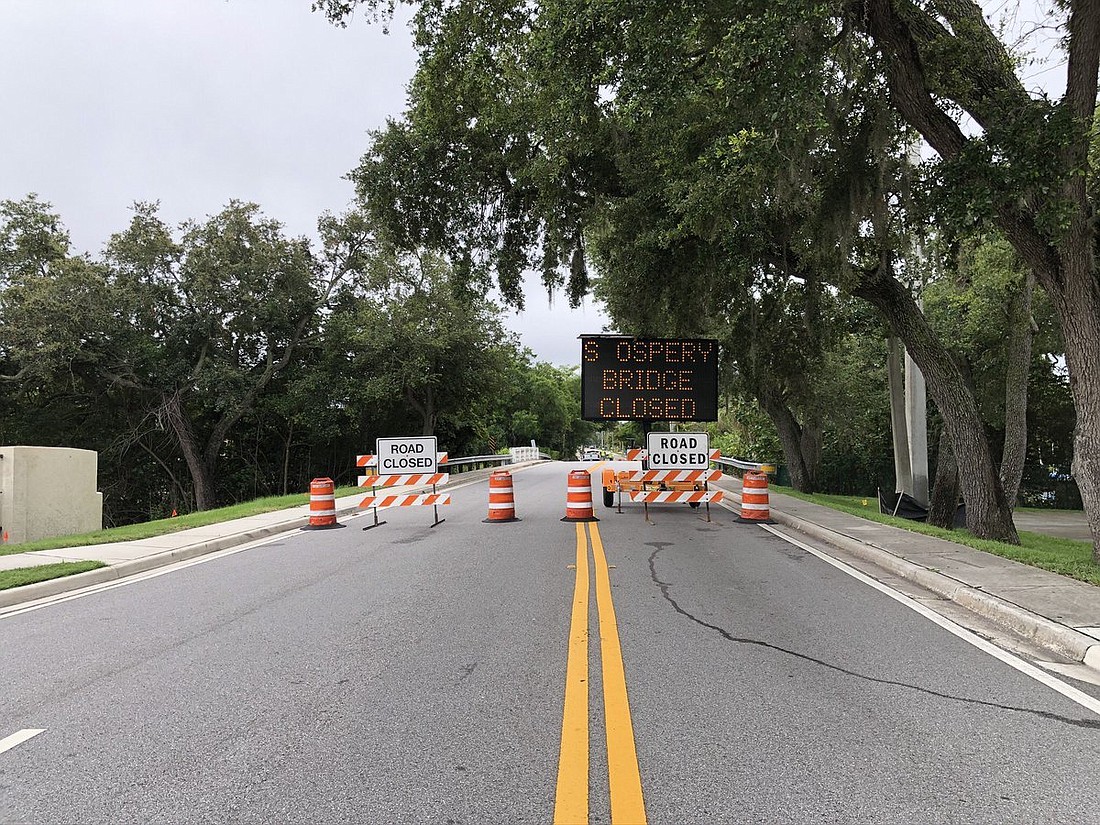 The city closed the Osprey Avenue bridge to facilitate Lift Station 87 construction for the second time in four years in May 2020. File photo.