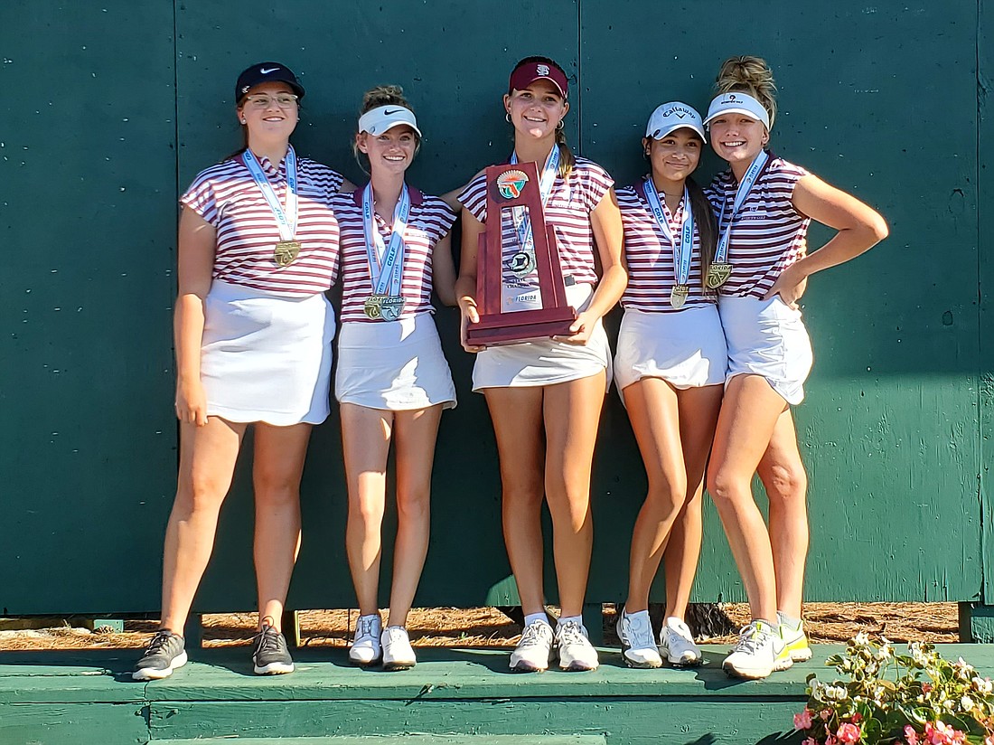 1. The Riverview High girls golf team captured the Class 3A state title.