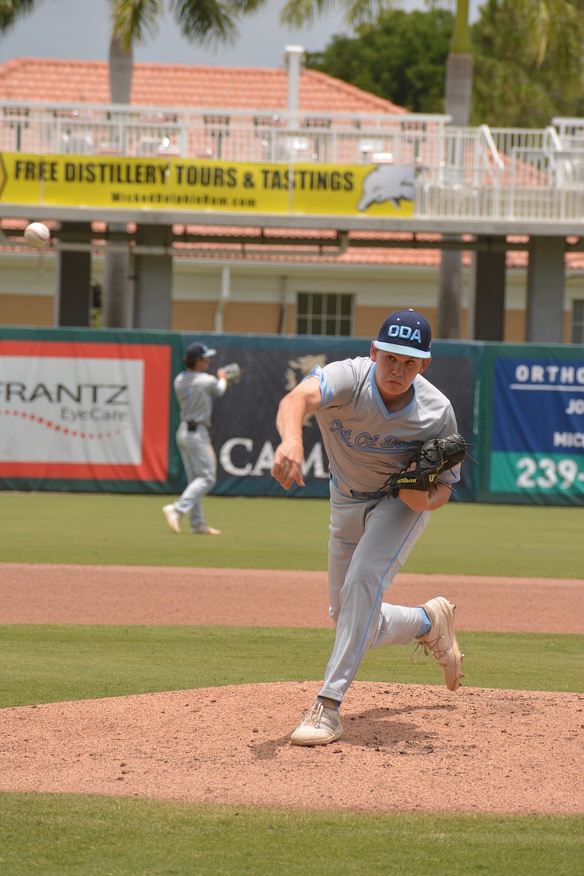 ODA sophomore Luke Geske got the start. Geske pitched three innings, allowing two runs (one earned) on four hits.