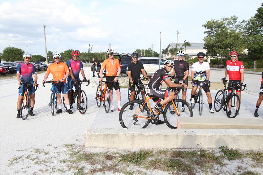 People assemble for the ride.