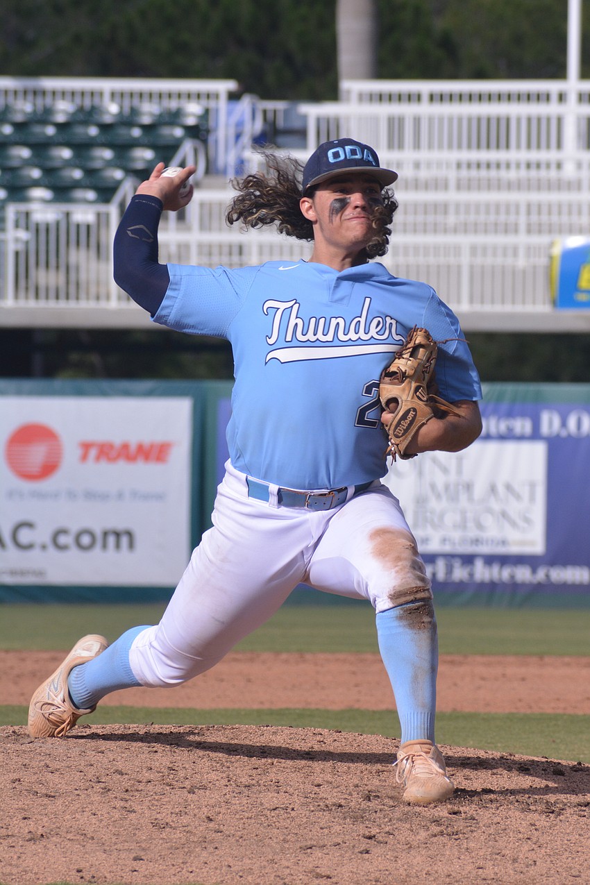 ODA senior Tyler Colditz took the mound in relief of junior Josh Cone. Colditz threw 2.1 perfect innings with three strikeouts to close out the game.