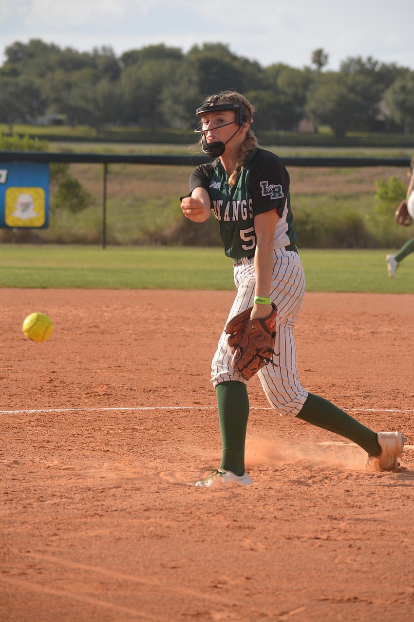 Lakewood Ranch junior Ella Coiner got the start on the mound.