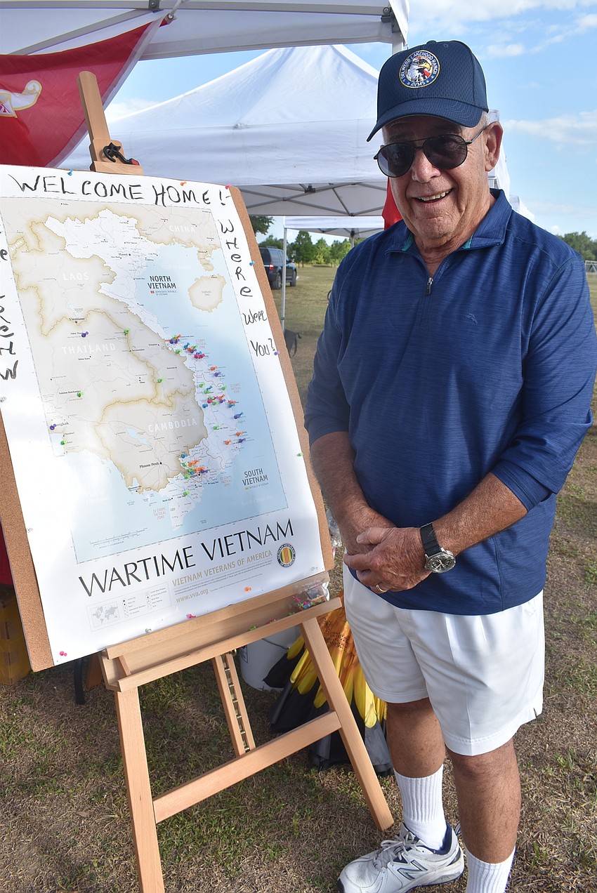Del Webb's Ernie Durso is an Army veteran who served two years in the Vietnam War. He placed six pins on the map of Vietnam, which was designed for veterans of the war to show where they fought within the country.